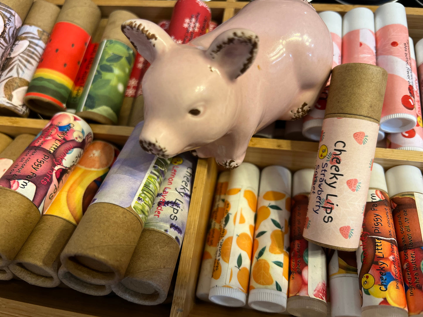 Beeswax Lip Balms -natural, handcrafted - Large recycled paper tube