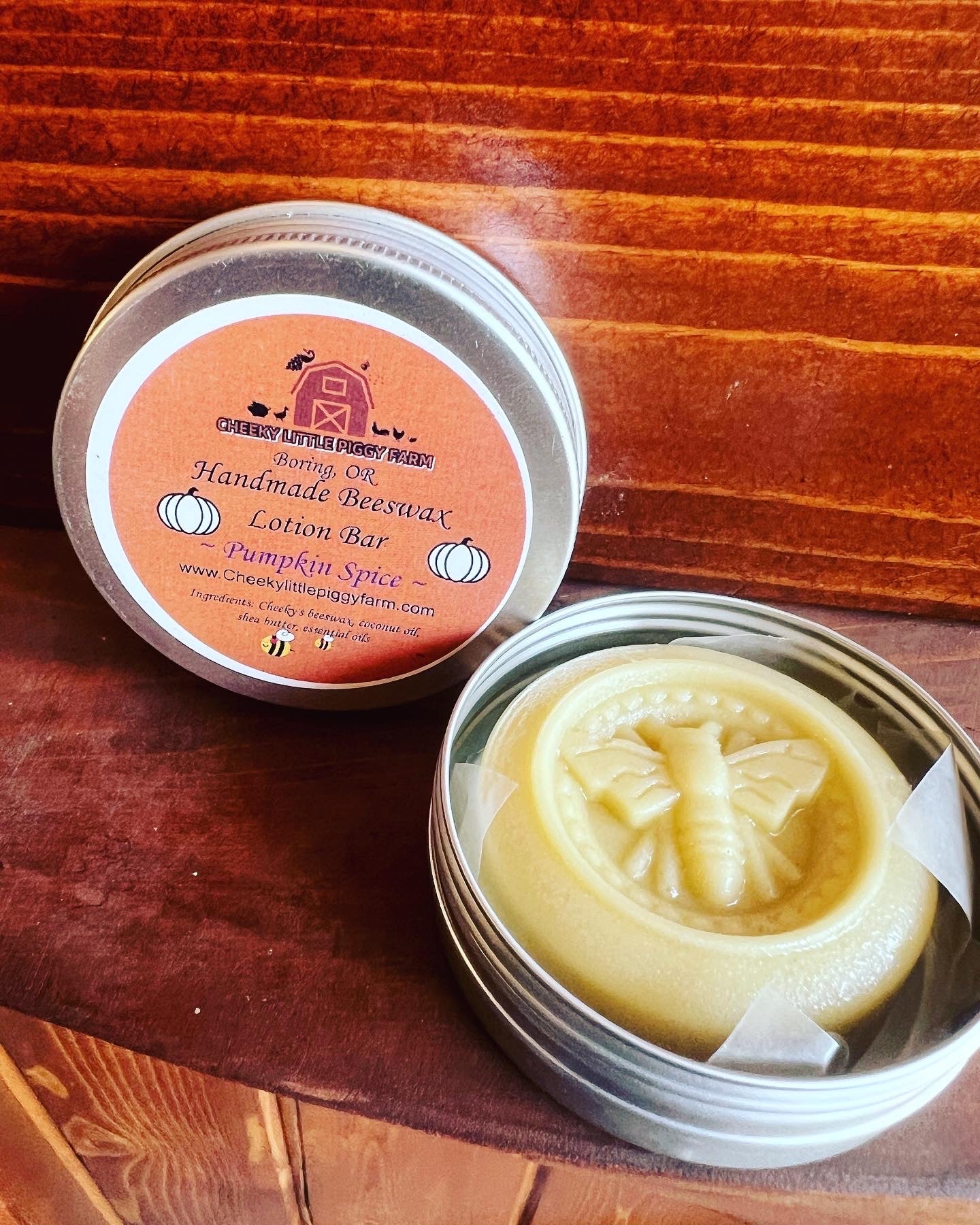 Beeswax Lotion Bars - natural, handcrafted - Large size 2 oz round tin
